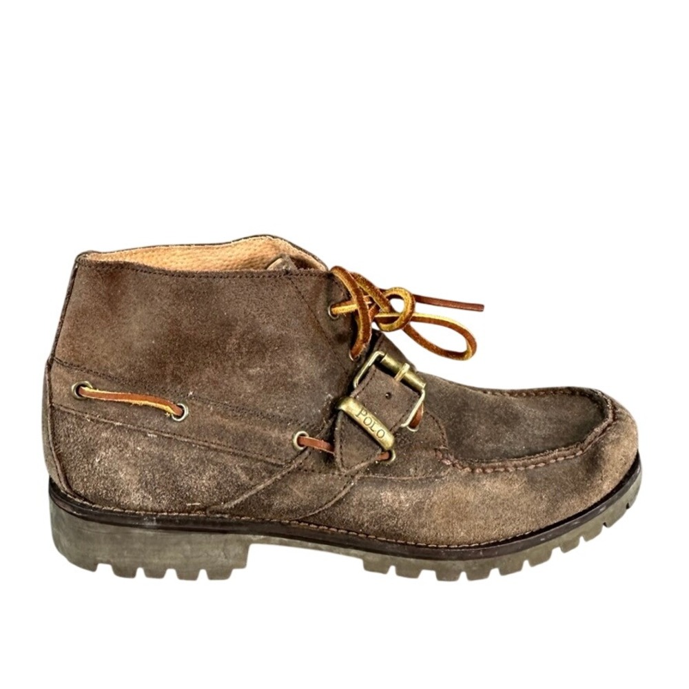 Polo Ralph Lauren Ranger Brown Suede Buckle Strap Lug Sole Chukka Women's 11D